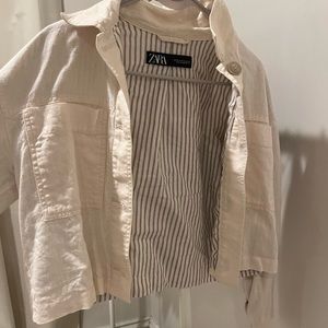 Zara Linen Cropped Jacket